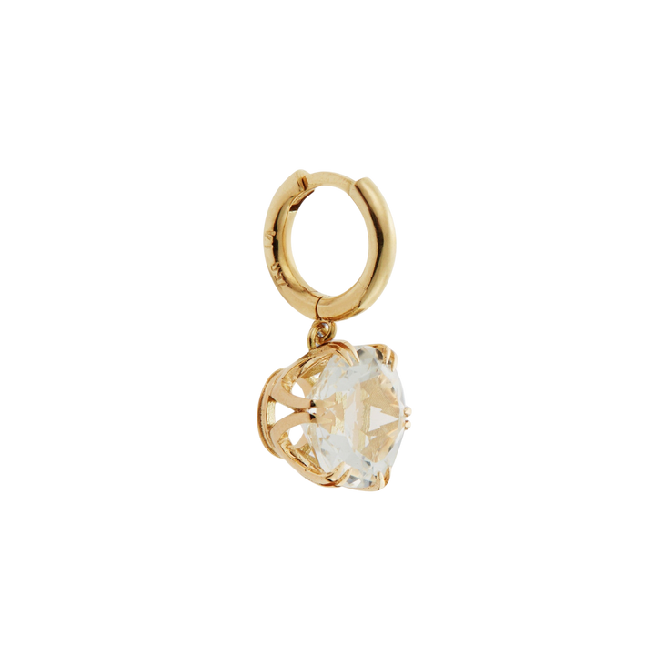 Crown Midi Hoops White Topaz - Crown - Ileana Makri