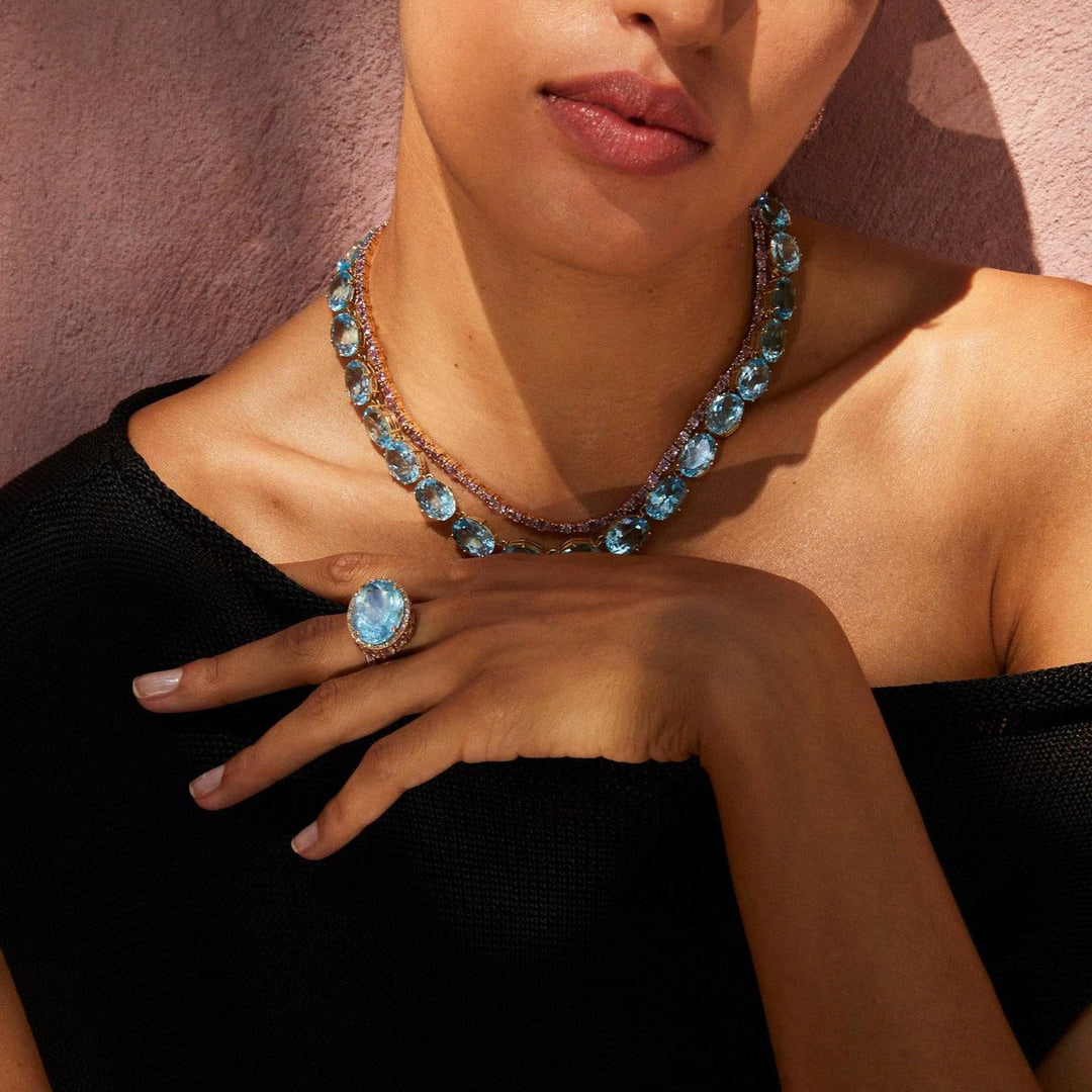 Crown Necklace Blue Topaz - Crown - Ileana Makri