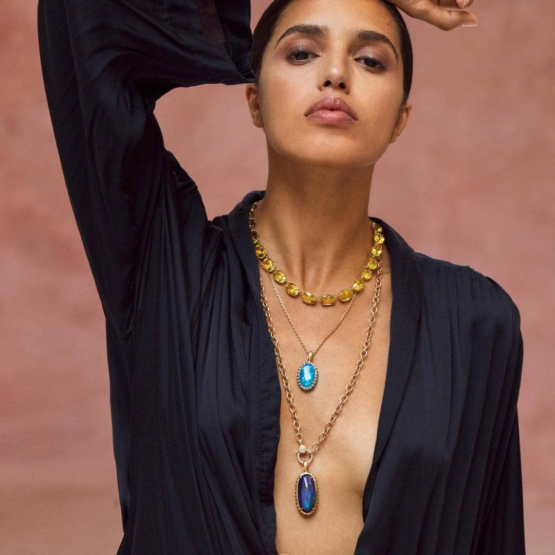 Crown Necklace Lemon Quartz - Crown - Ileana Makri
