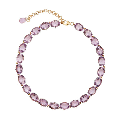 Crown Necklace Pink Amethyst Necklace - Crown - Ileana Makri store