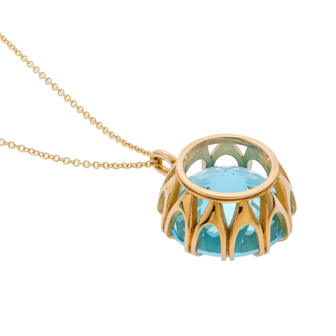 Crown Pendant Blue Topaz - Crown - Ileana Makri store