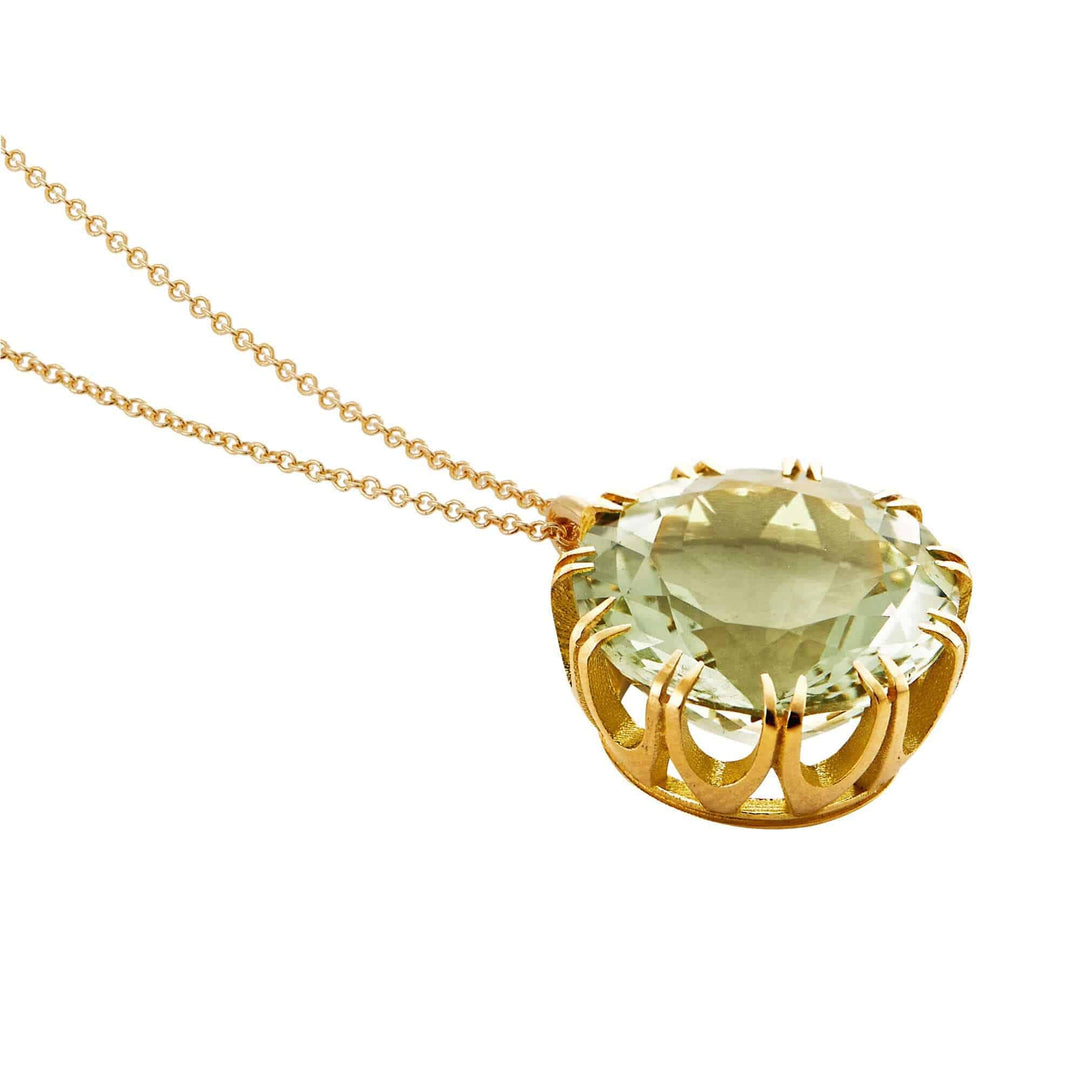 Crown Pendant Green Amethyst - Crown - Ileana Makri