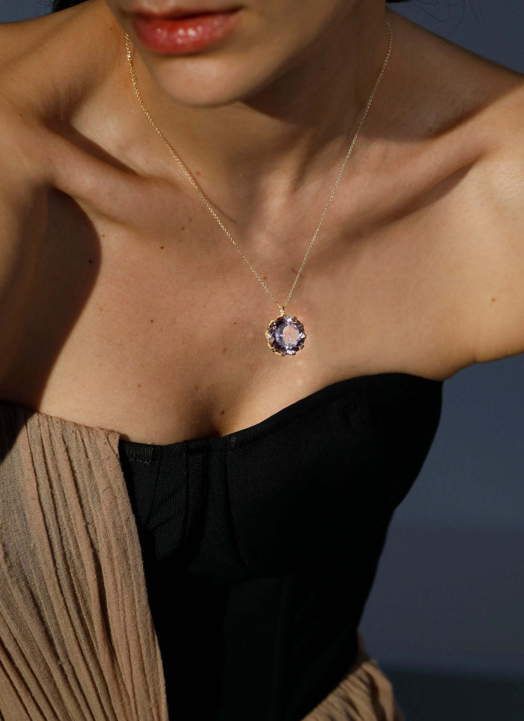 Crown Pendant Purple Amethyst - Crown - Ileana Makri store