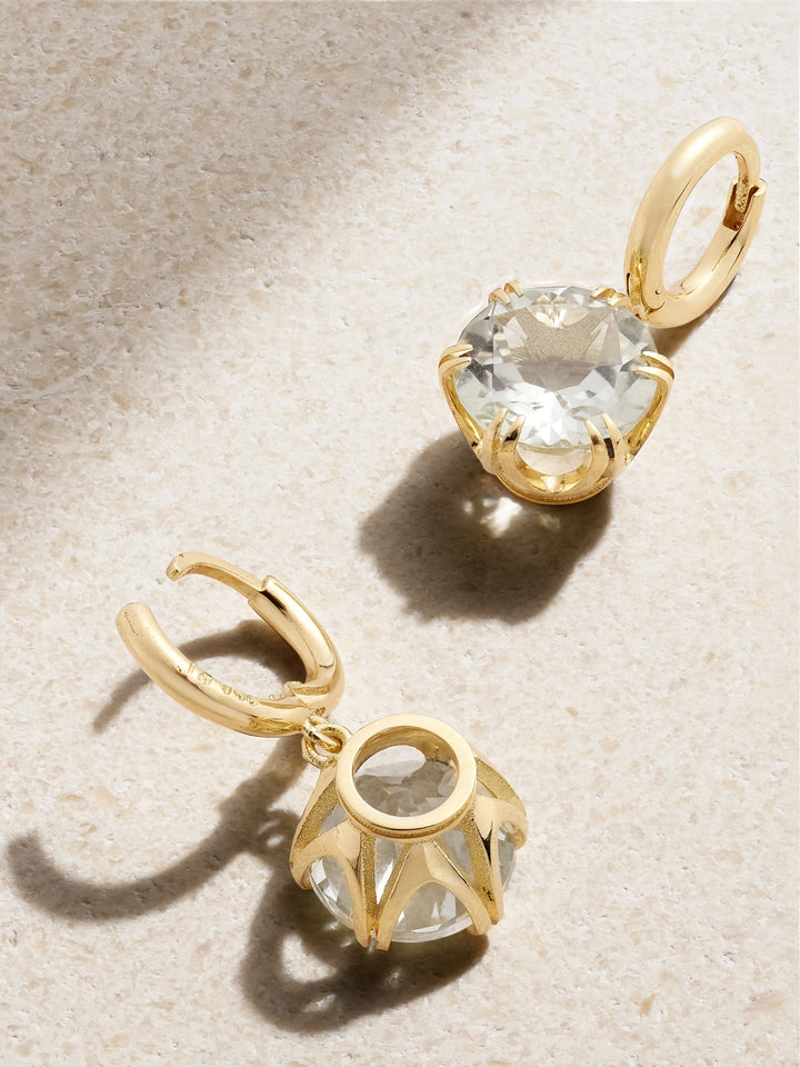 Crown Midi Hoops White Topaz