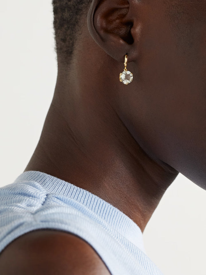 Crown Midi Hoops White Topaz