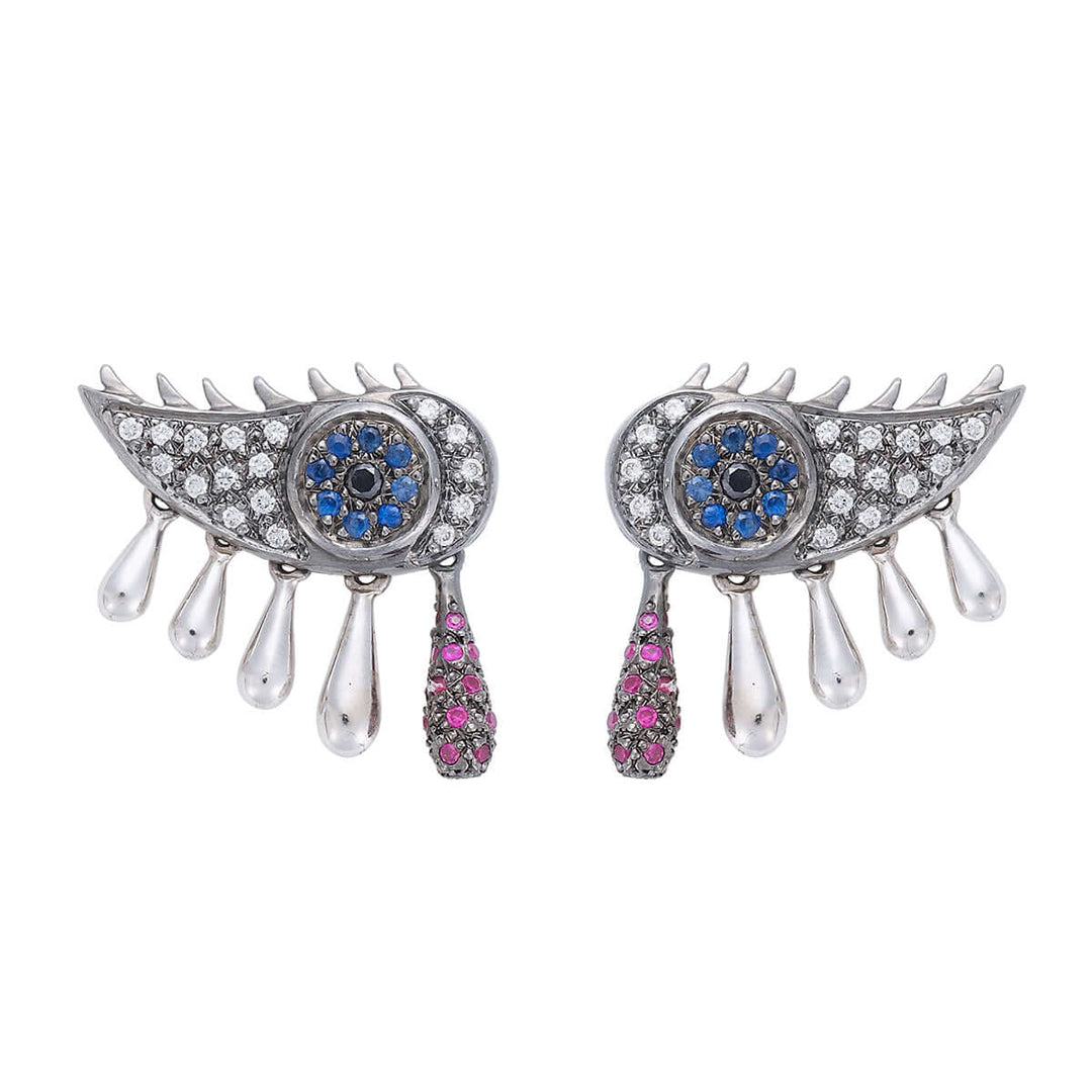 Crying Eye Earring W - D - Ru - Bs - Bd - Crying Eyes - Ileana Makri