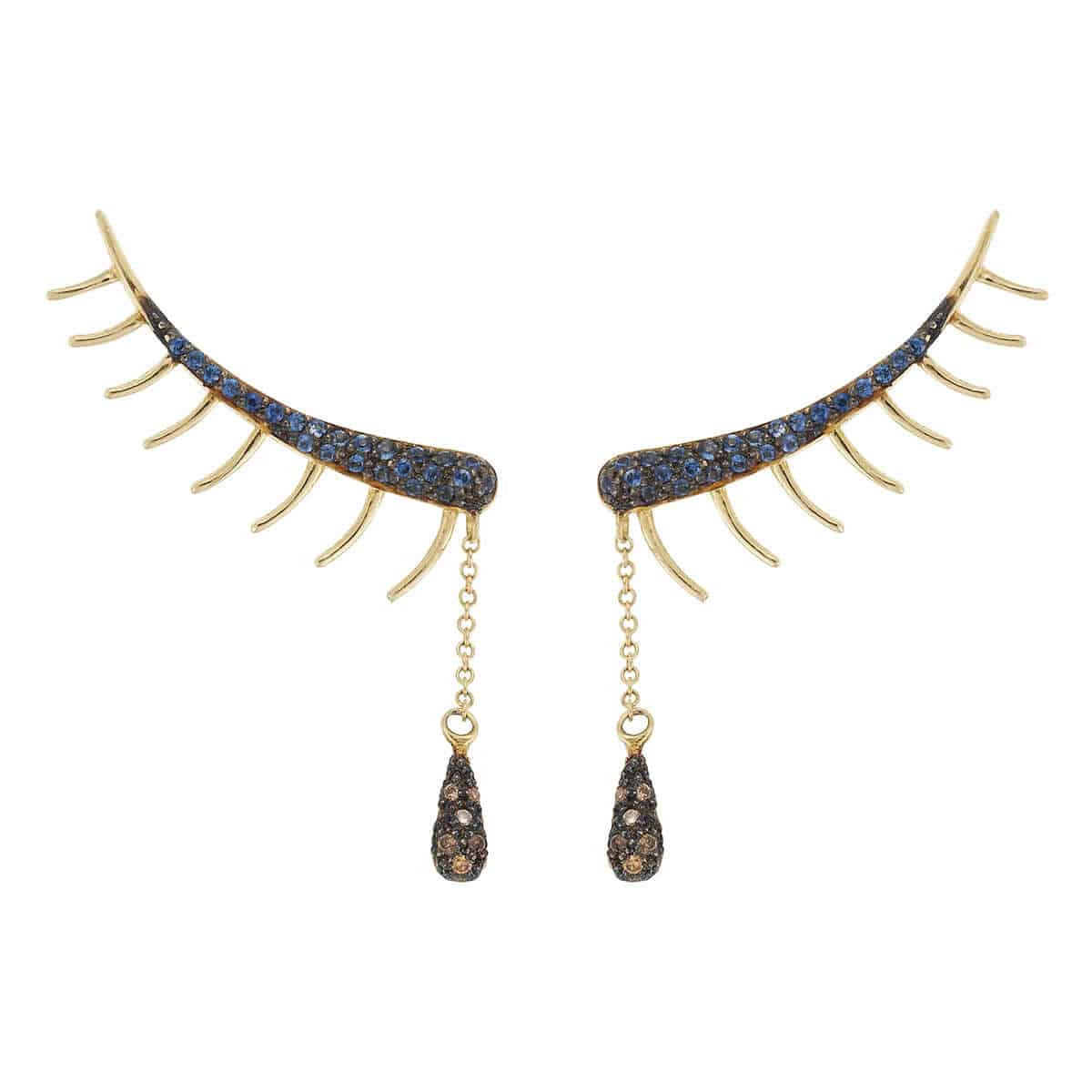 Teared Eyelash Ear Cuff Y-Oxc-Bs-Chd - Crying Eyes - Ileana Makri store