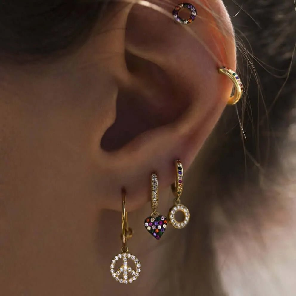 Crystal Candy Rainbow Midi Hoops - Eye M - Ileana Makri