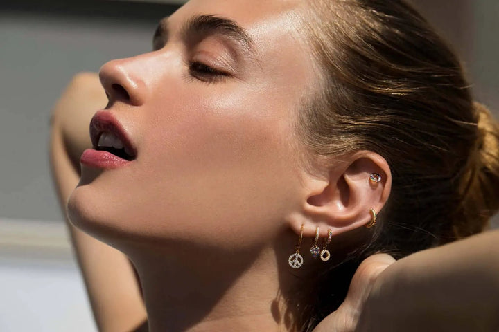 Crystal Candy Rainbow Midi Hoops - Eye M - Ileana Makri
