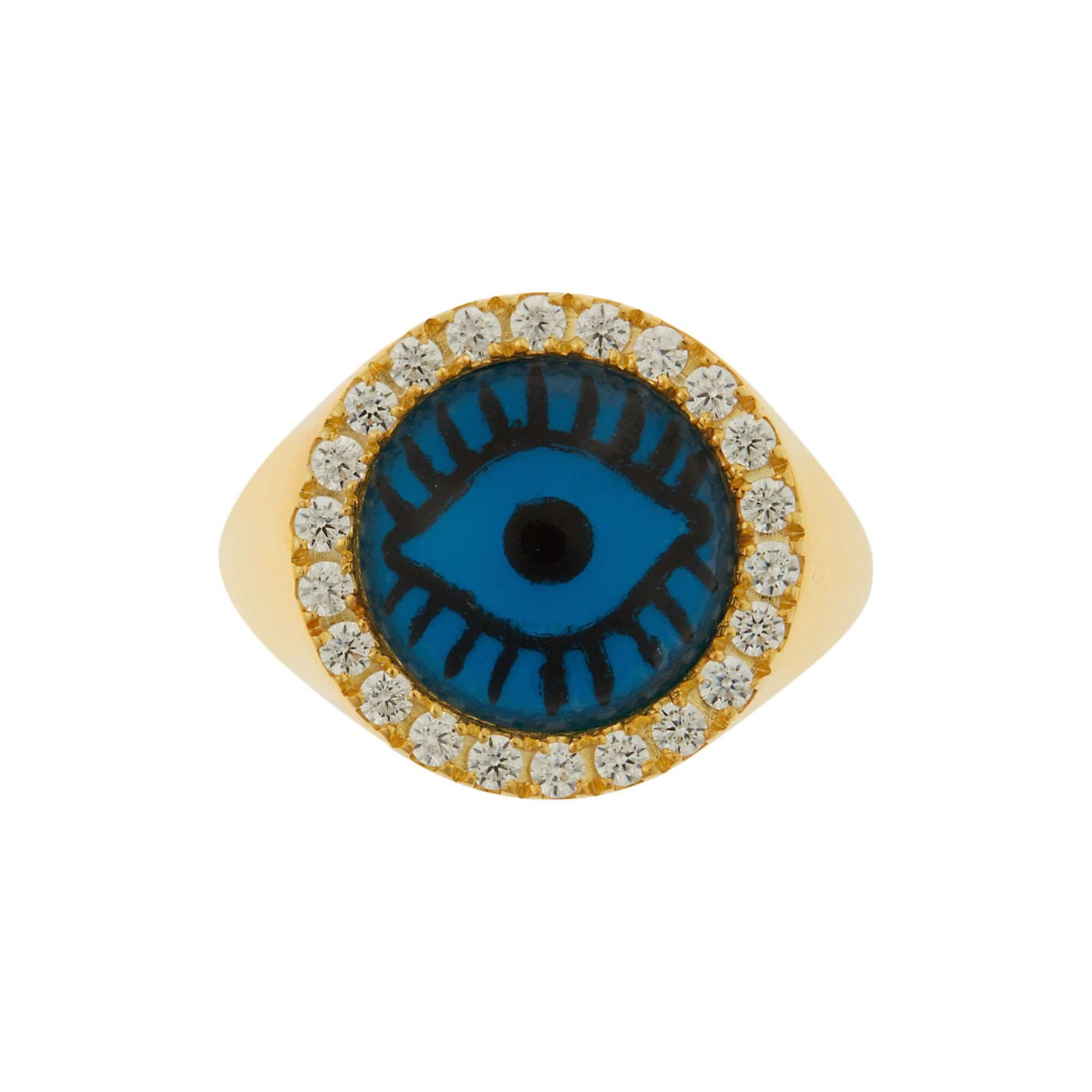 Crystal Evil Eye Chevalier Ring WZ - Eye M Eyes - Ileana Makri store