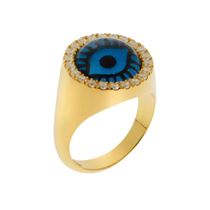 Crystal Evil Eye Chevalier Ring WZ - Eye M Eyes - Ileana Makri store