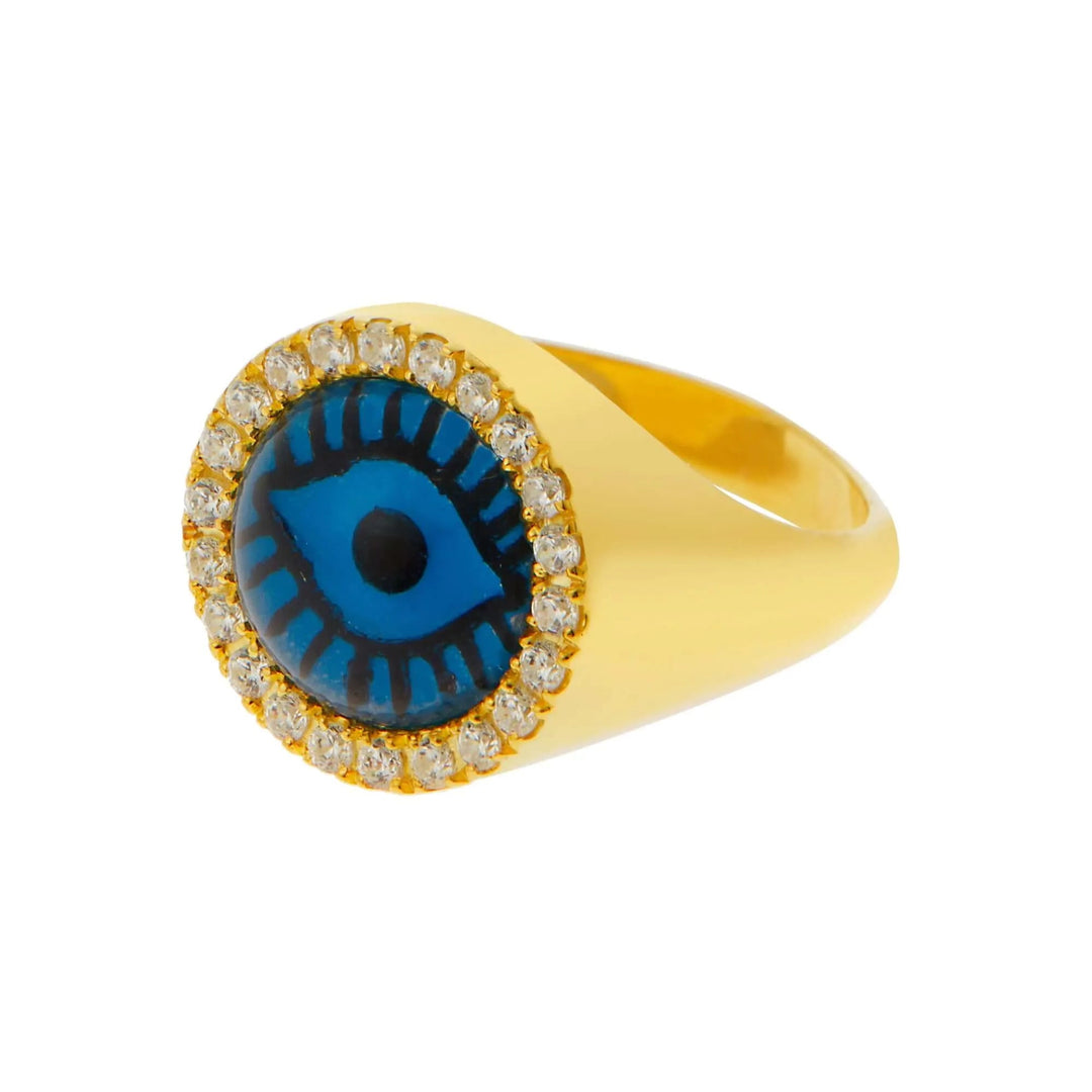 Crystal Evil Eye Chevalier Ring WZ - Eye M Eyes - Ileana Makri