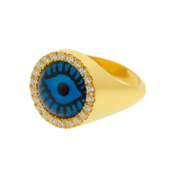 Crystal Evil Eye Chevalier Ring WZ - Eye M Eyes - Ileana Makri