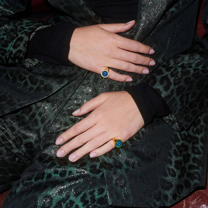 Crystal Evil Eye Chevalier Ring WZ - Eye M Eyes - Ileana Makri