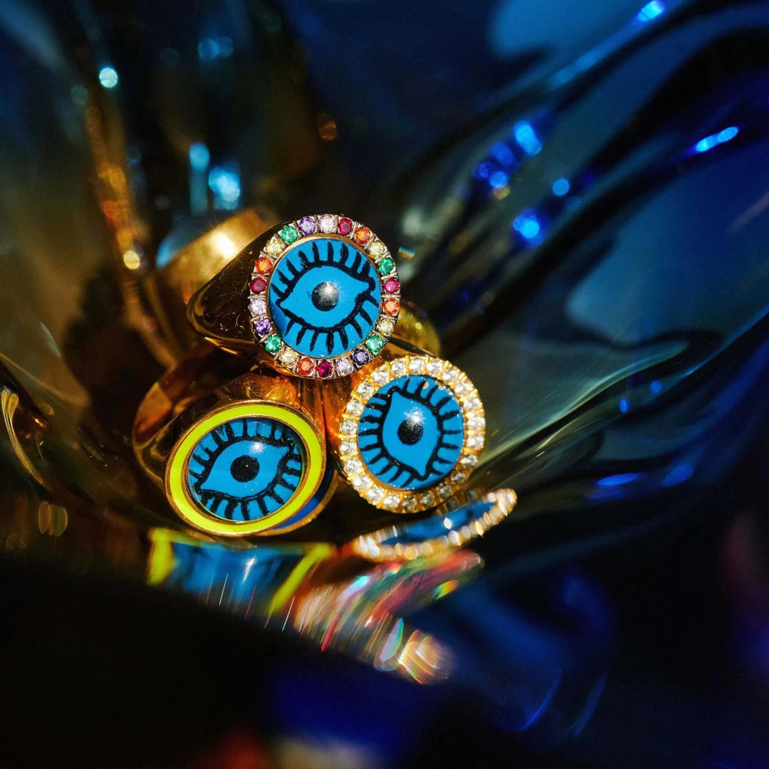 Crystal Evil Eye Chevalier Ring WZ - Eye M Eyes - Ileana Makri