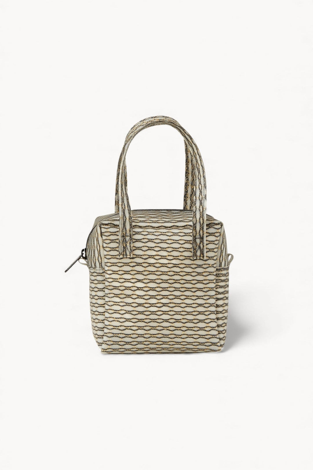 Cube Bag Metallic Knit Black Gold S - Luisa Cevese Riedizioni - Ileana Makri