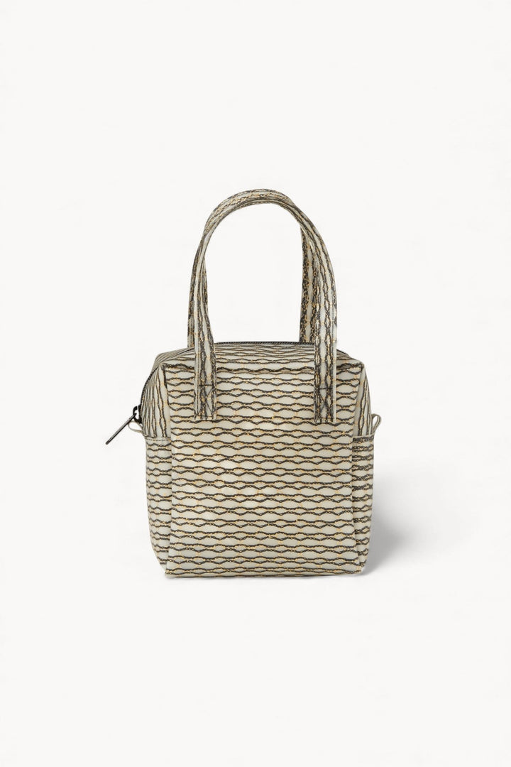 Cube Bag Metallic Knit Black Gold S - Luisa Cevese Riedizioni - Ileana Makri