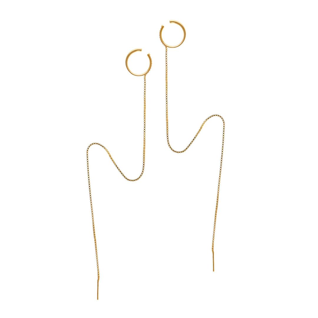 Currents Thread Earring YG - Maggoosh - Ileana Makri store
