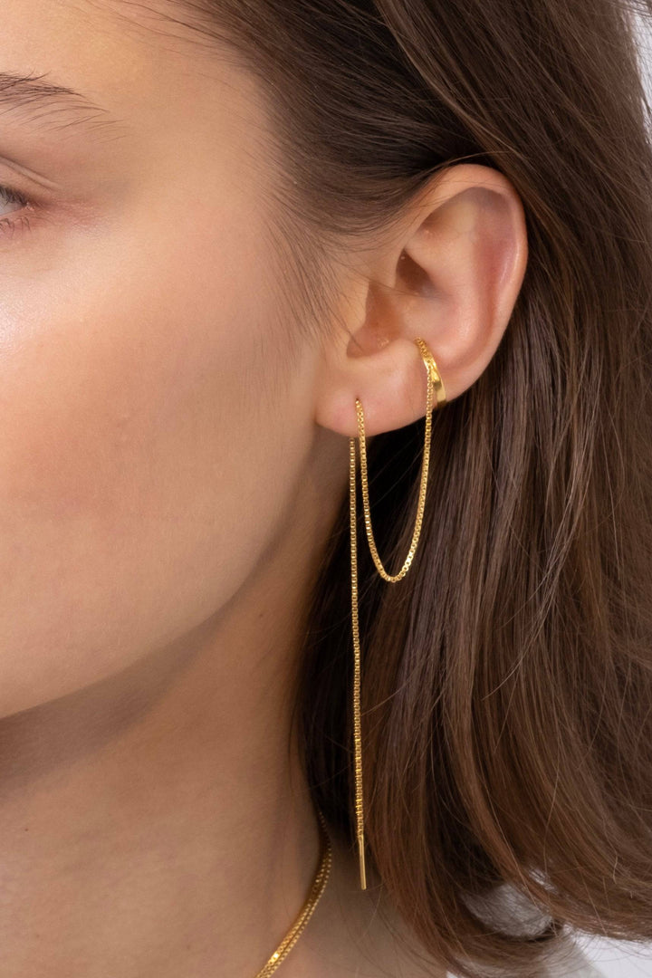 Currents Thread Earring YG - Maggoosh - Ileana Makri store