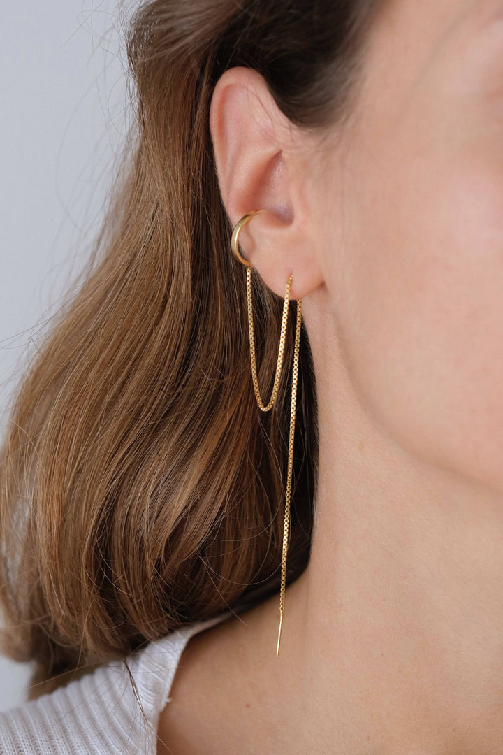 Currents Thread Earring YG - Maggoosh - Ileana Makri store