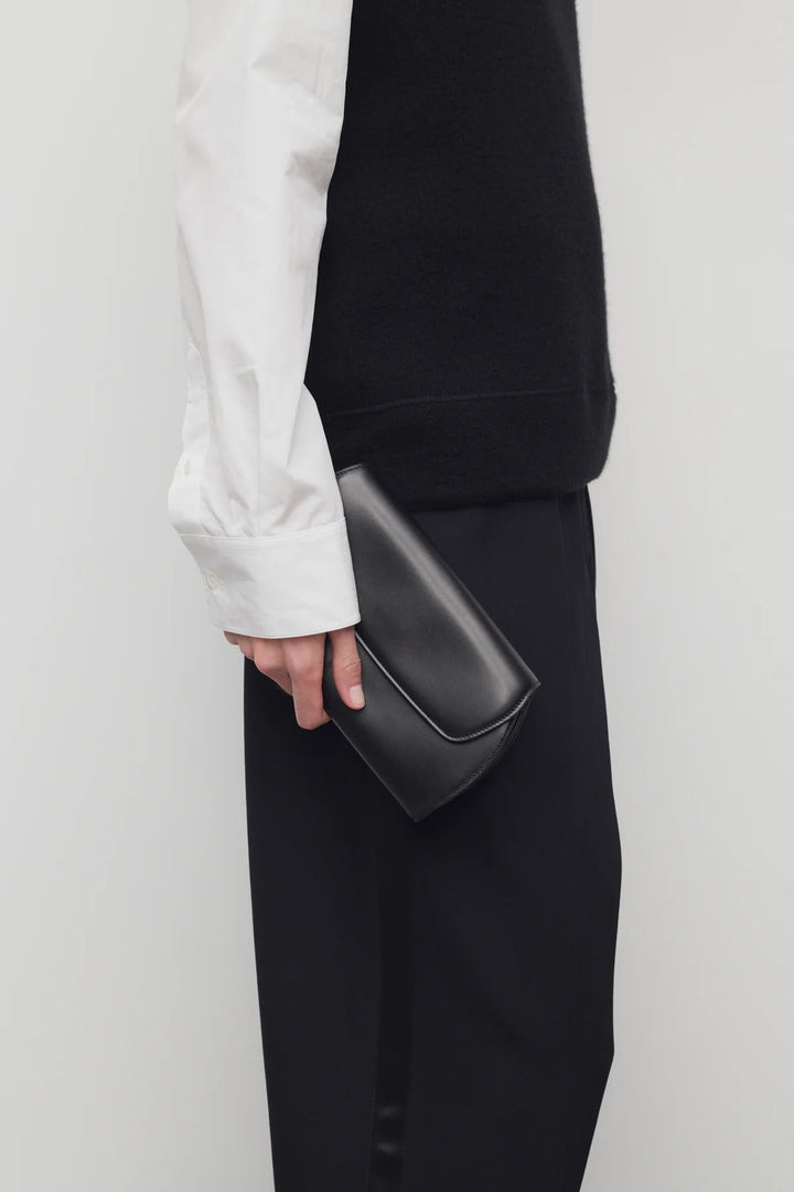 Curved Clutch in Black - The Row - Ileana Makri