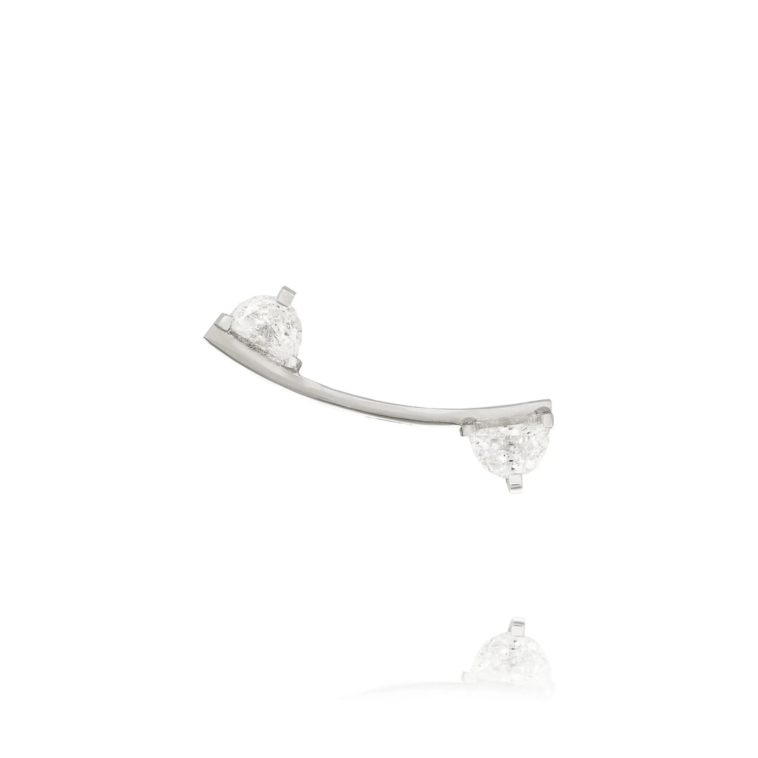 Curved 'Solitaire' bisected Diamond Single Earring - Maison Margiela - Ileana Makri store