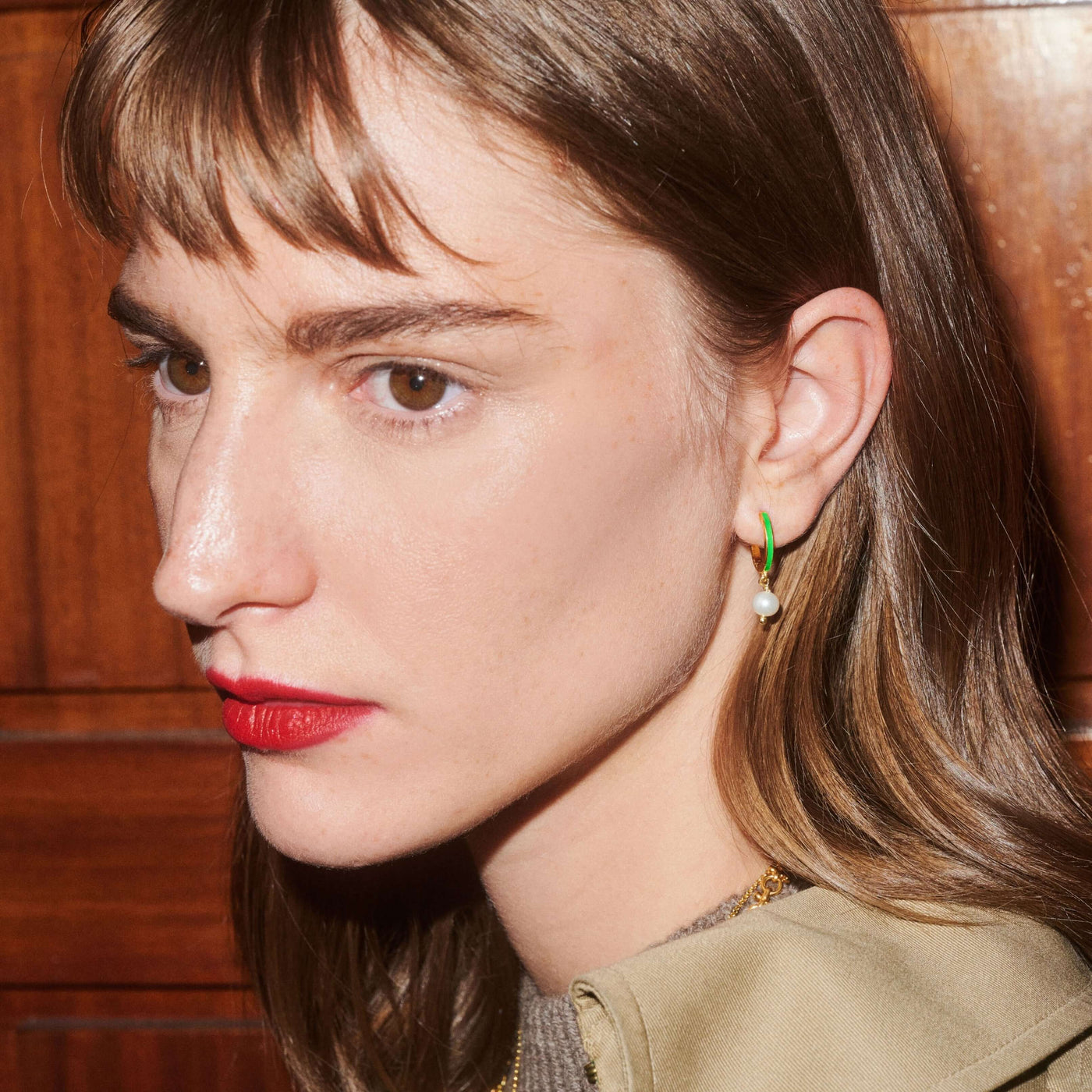 Dainty Pearl and Enamel Hoops