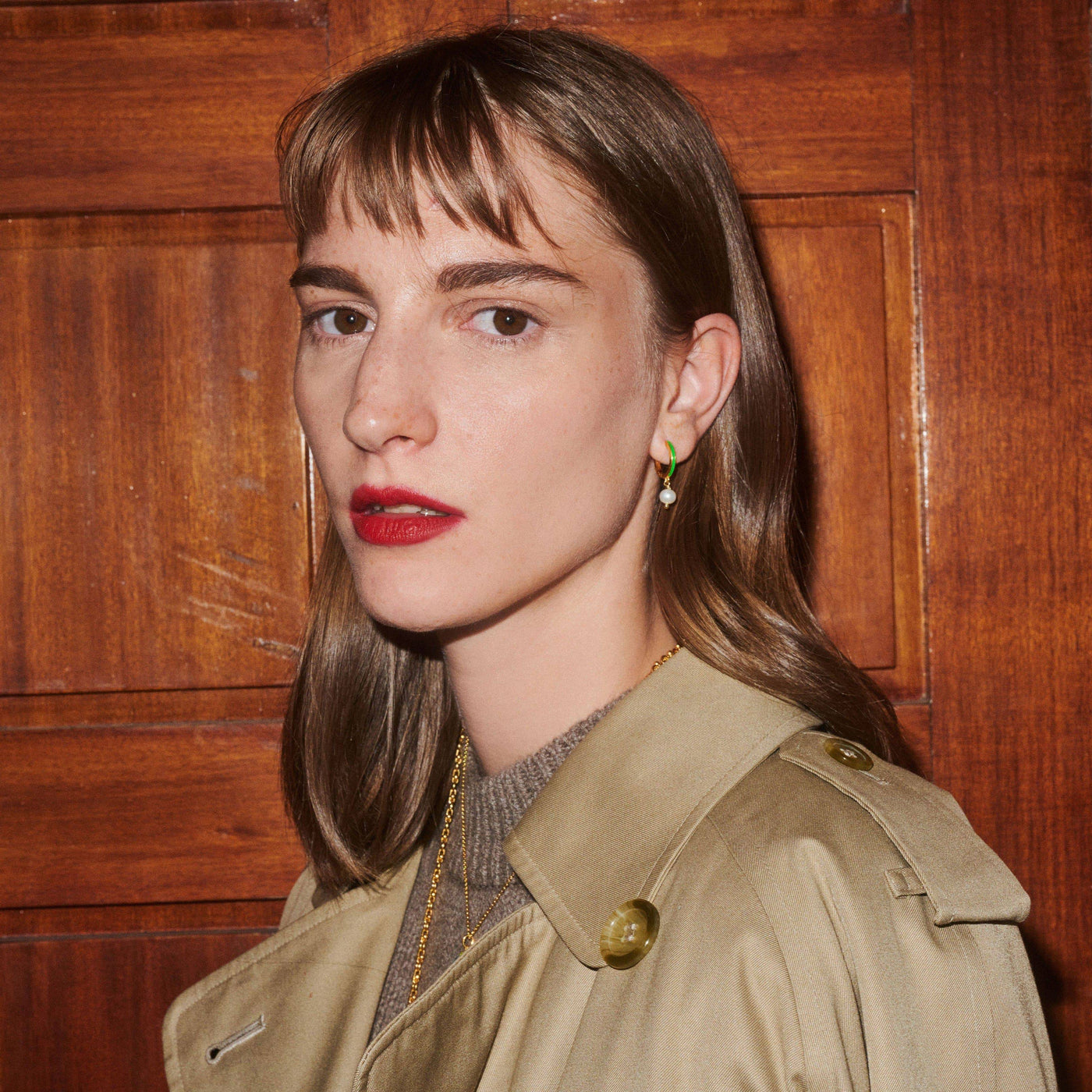 Dainty Pearl and Enamel Hoops - Eye M Core - Ileana Makri store