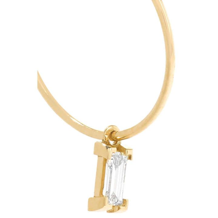 Dangling Baguette Hoops - Baguette - Ileana Makri