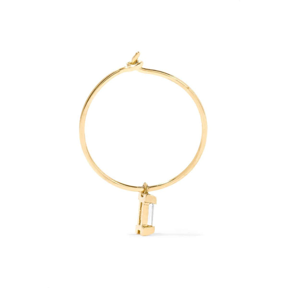 Dangling Baguette Hoops - Baguette - Ileana Makri