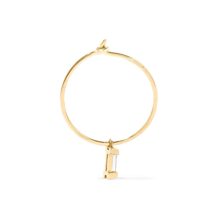 Dangling Baguette Hoops - Baguette - Ileana Makri
