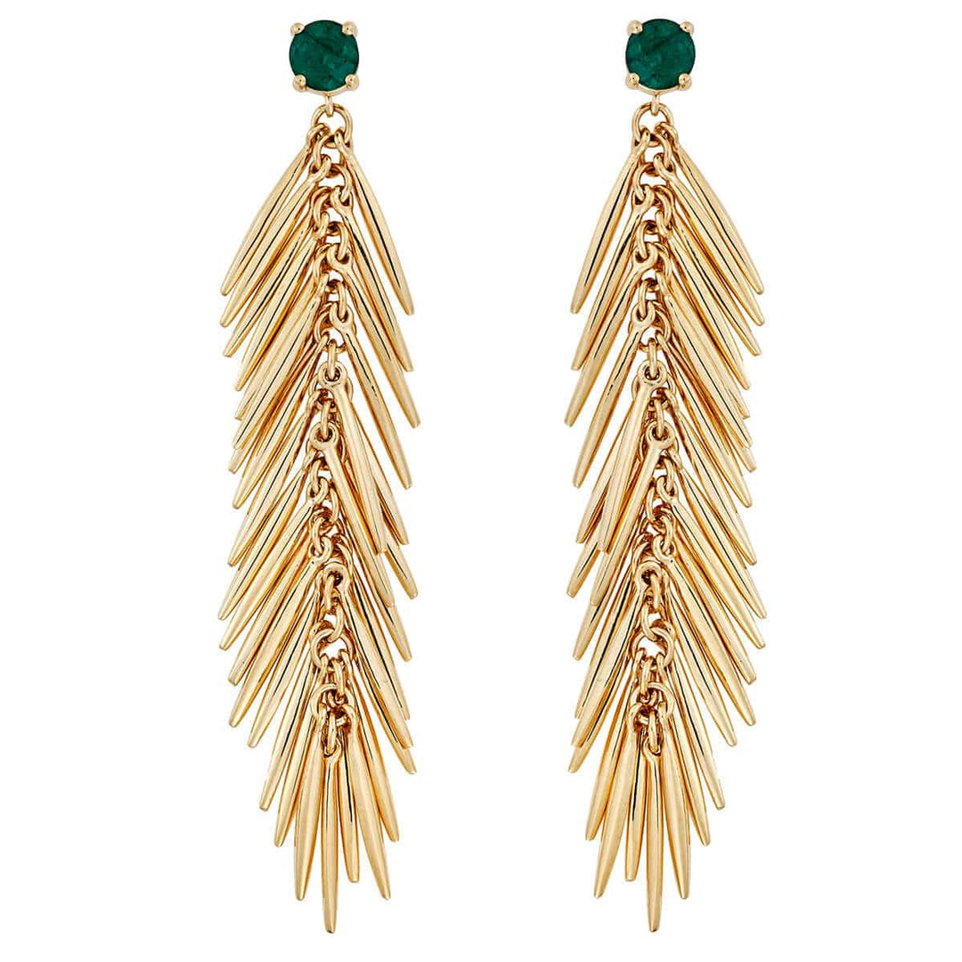 Dangling Grass Drop Earrings - Grass - Ileana Makri