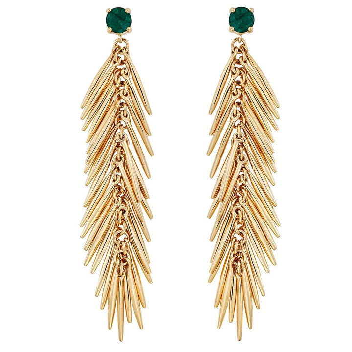 Dangling Grass Drop Earrings - Grass - Ileana Makri