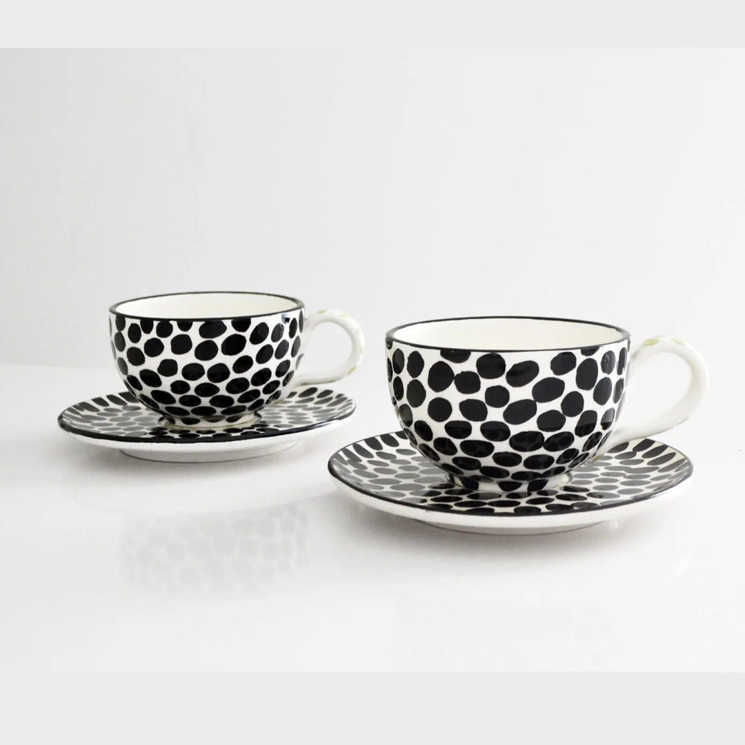 Dawn Eye Cappuccino Cups B&W (set of 2) - Arch - Ileana Makri