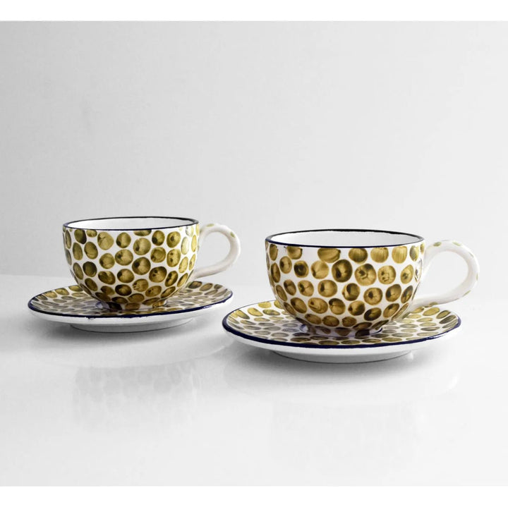 Dawn Eye Cappuccino Cups Sage (set of 2) - Arch - Ileana Makri