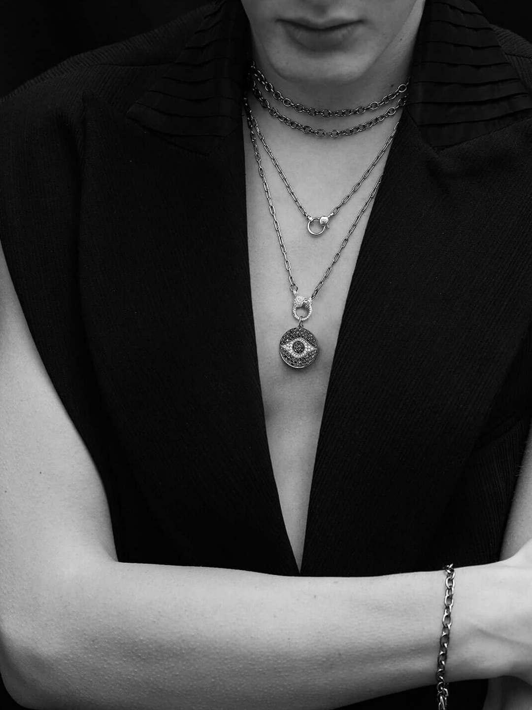 Dawn Pendant Noir - EVIL EYE - Ileana Makri