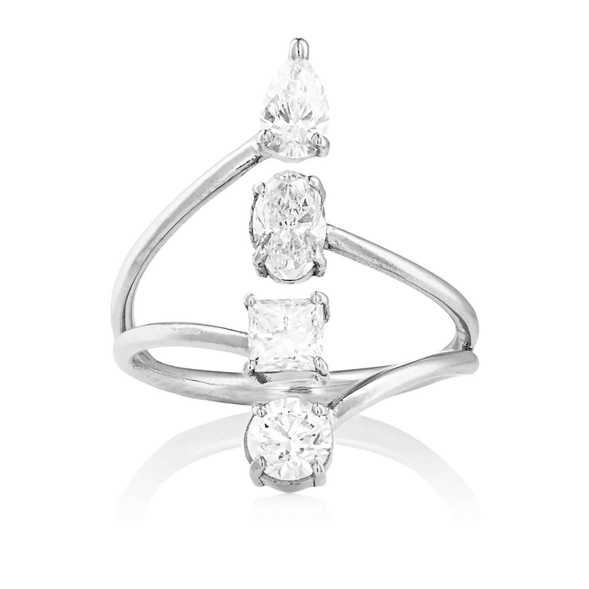 Diamond End Ring - Deco - Ileana Makri store