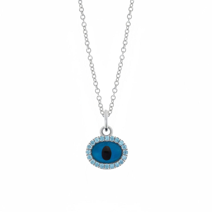 Sapphire White Mini Oval Eye Pendant