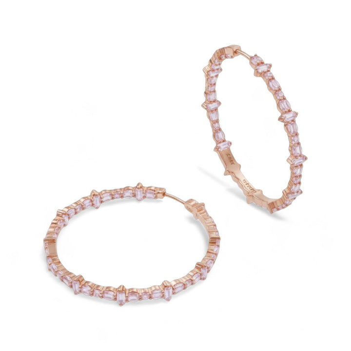 Cosmic Medium Pink Sapphire Rivulet Hoops