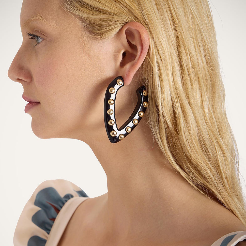 Dew Earrings Solid Black - La Double J Accessories - Ileana Makri