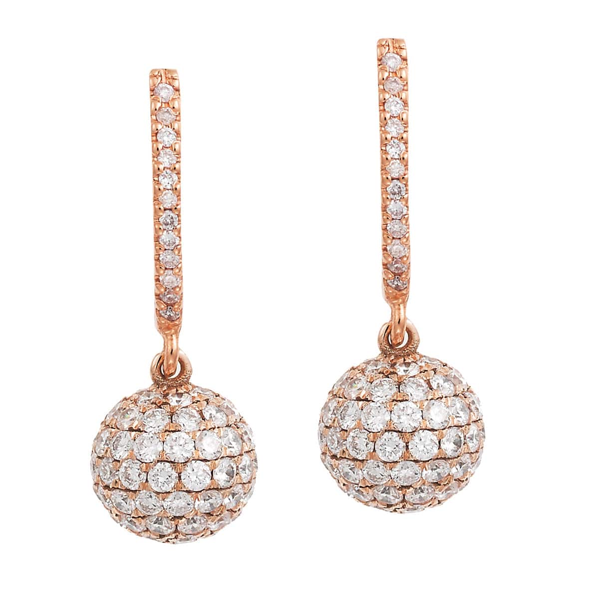 Gold diamond ball earrings Clearance
