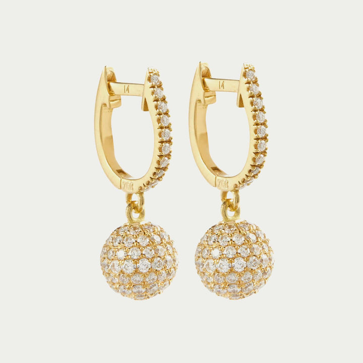 Diamond Ball Earrings - Classic - Ileana Makri