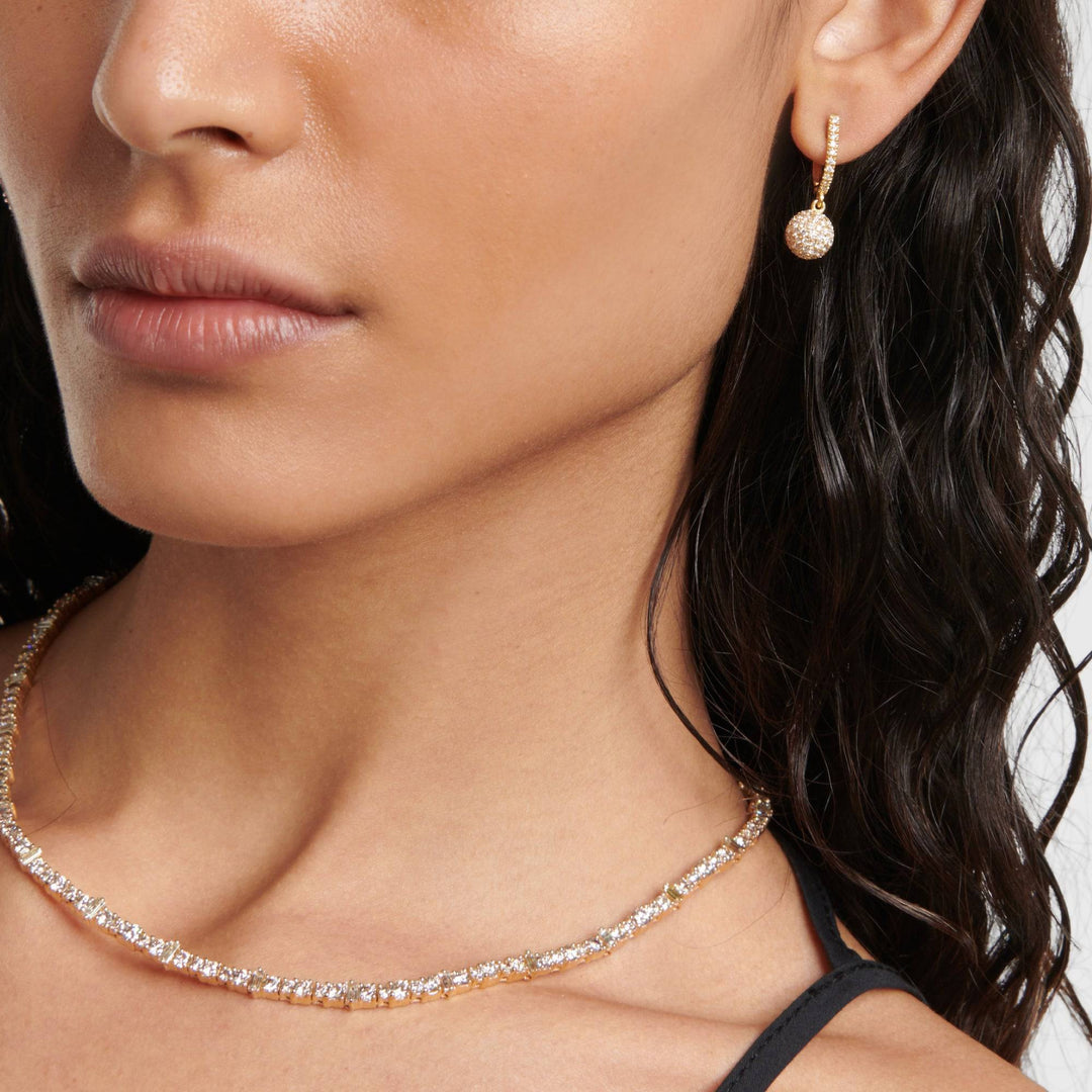 Diamond Ball Earrings - Classic - Ileana Makri