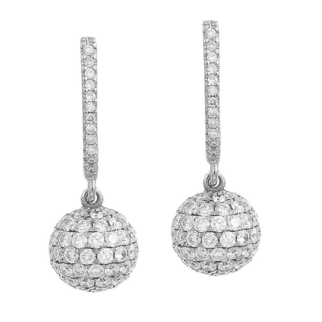 Diamond Ball Earrings - Classic - Ileana Makri