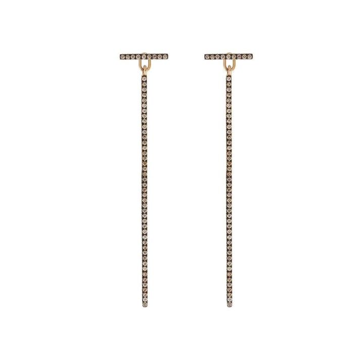 Diamond Bar Earrings Long P-Chd - Classic - Ileana Makri store