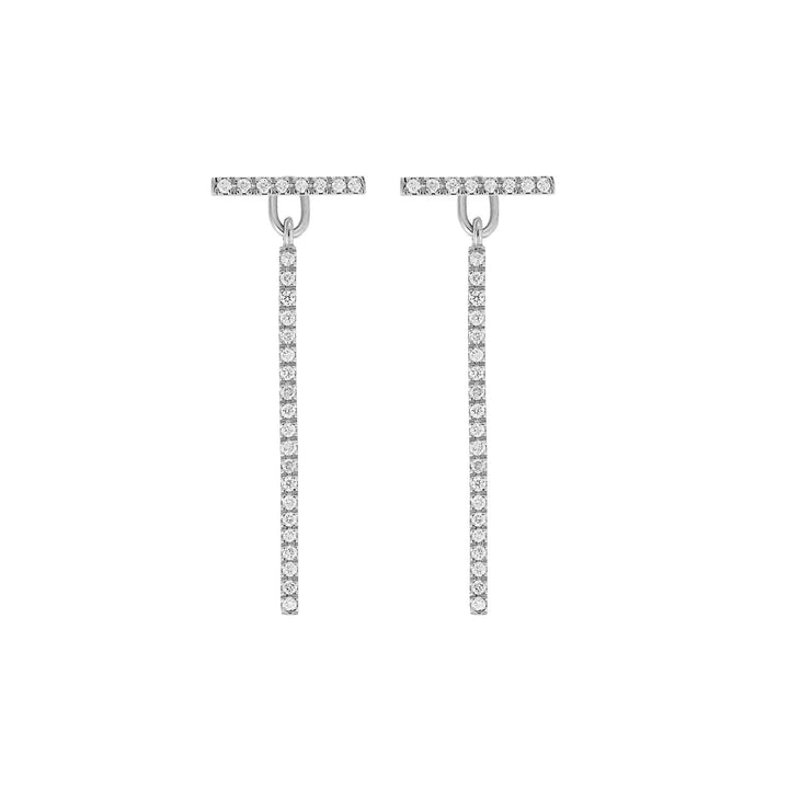 Diamond Bar Earrings Short W - D - Classic - Ileana Makri