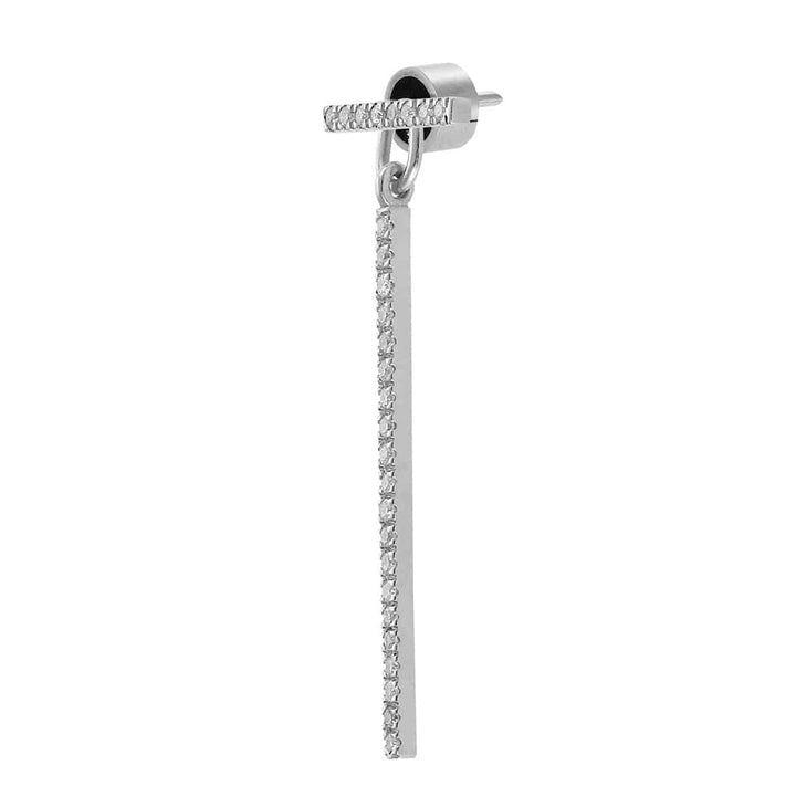 Diamond Bar Earrings Short W - D - Classic - Ileana Makri