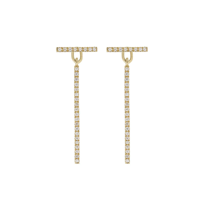 Diamond Bar Earrings Short Y - D - Classic - Ileana Makri