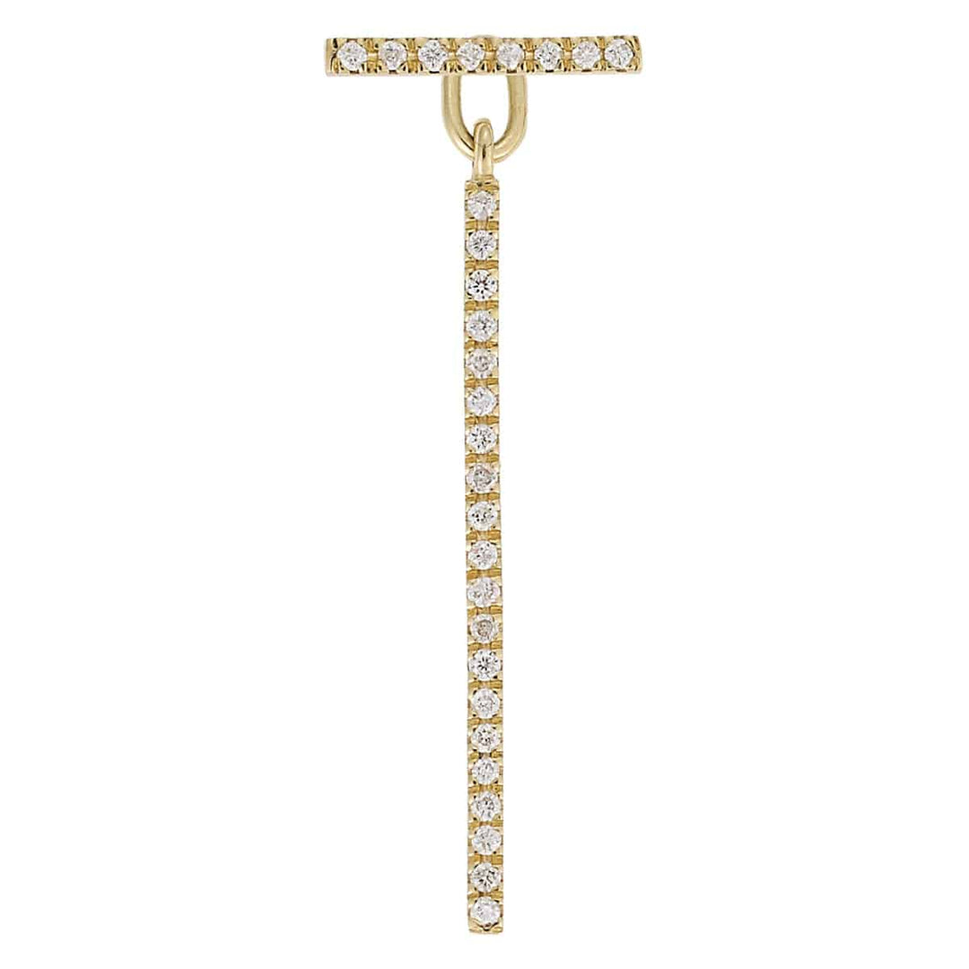 Diamond Bar Earrings Short Y - D - Classic - Ileana Makri