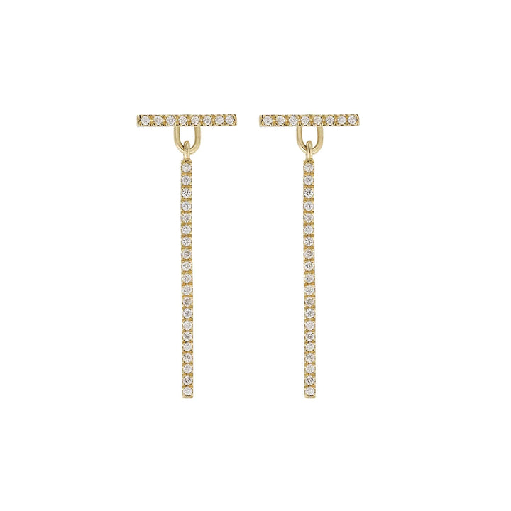 Diamond Bar Earrings Short Y - D - Classic - Ileana Makri